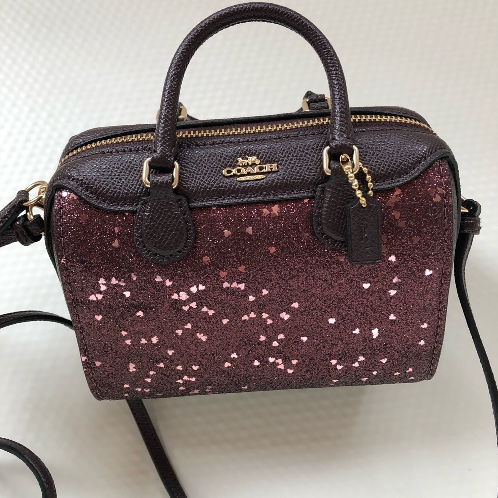 Coach Micro Bennett Satchel. Raspberry glitter